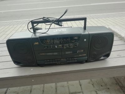 Лот: 16332943. Фото: 1. JVC, 2-кассетная стерео магнитола... Кассетные деки, магнитофоны
