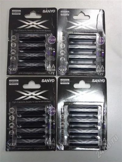 Лот: 1568279. Фото: 1. Аккумуляторы Sanyo Eneloop XX... Батарейки, аккумуляторы, элементы питания