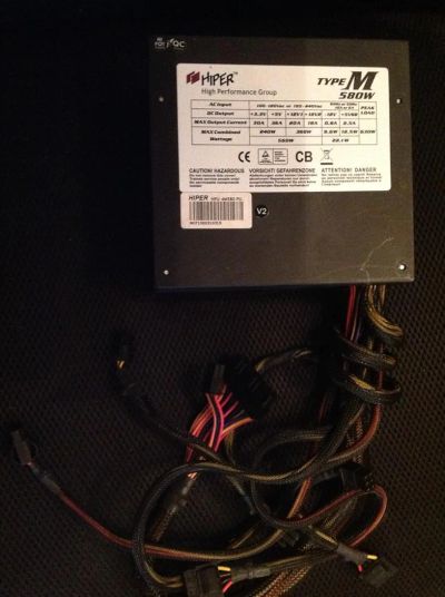 Лот: 1834707. Фото: 1. Блок питания Hiper 580W ATX Black... Корпуса, блоки питания