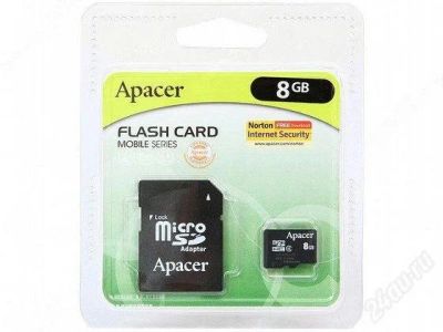 Лот: 526575. Фото: 1. Карта памяти Apacer microSDHC-8Gb... Карты памяти