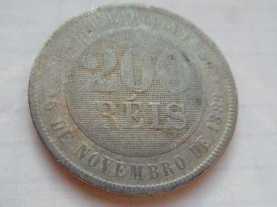 Лот: 10055985. Фото: 1. Бразилия 200 рейсов 1895. Америка