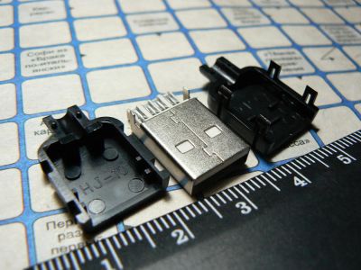 Лот: 11161525. Фото: 1. Разъём (штекер) USB с корпусом... Разъёмы