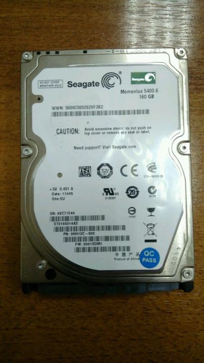 Лот: 10310254. Фото: 1. HDD seagate momentus 160Gb. Рабочий... Жёсткие диски