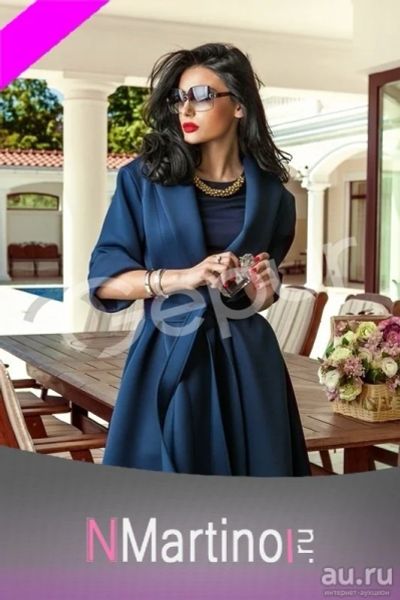 Лот: 9604263. Фото: 1. Темно синее пальто с рукавом 3... Верхняя одежда