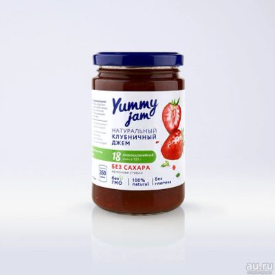 Лот: 13727094. Фото: 1. Джем Yummy Jam клубничный (низкокалорийный... Диетическое питание