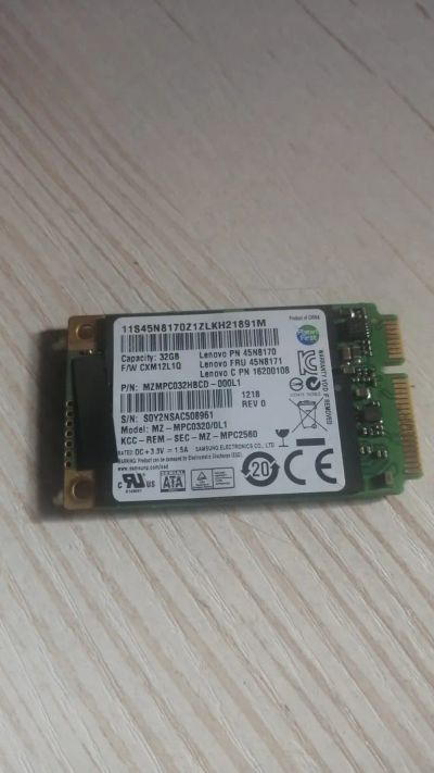 Лот: 25031473. Фото: 1. SSD диск 32Gb Mini PCI-e mSATA... SSD-накопители