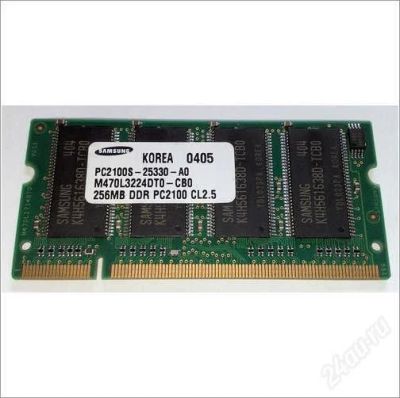 Лот: 2406553. Фото: 1. Память для ноутбука 256MB ddr... Оперативная память