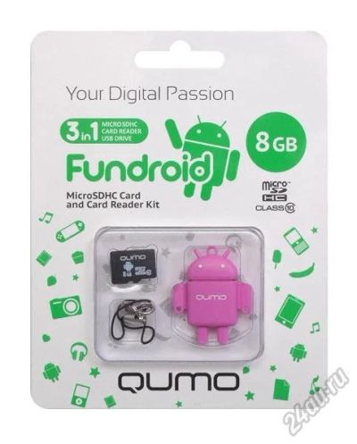 Лот: 5542128. Фото: 1. Карта памяти Microsdhc 8Gb Qumo... Карты памяти