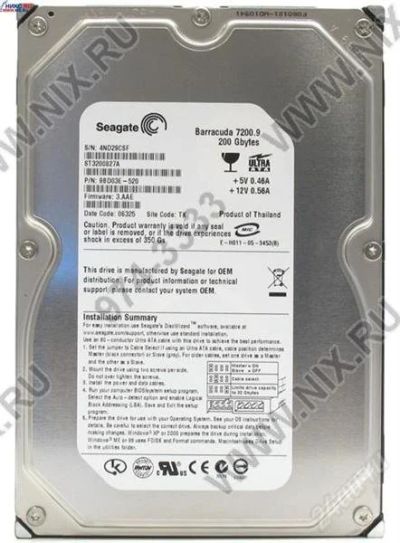Лот: 2280743. Фото: 1. Винчестер 200 Гигов Seagate Barracuda... Жёсткие диски (HDD)