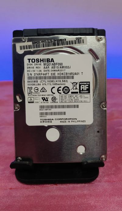 Лот: 23643955. Фото: 1. HDD 500Gb/Toshiba/SATA/2,5"/5400... Жёсткие диски (HDD)
