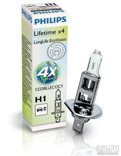 Лот: 16269709. Фото: 1. Лампа H1 PHILIPS 12В 55Вт P-12258LLECO... Электроприборы для автомобиля