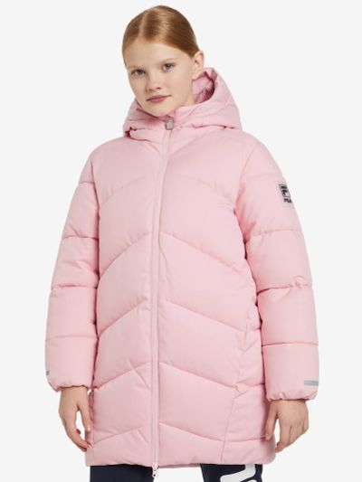 Лот: 22423357. Фото: 1. Пуховик для девочек FILA, Розовый. Легкие куртки, толстовки