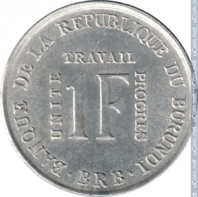 Лот: 19202528. Фото: 1. Бурунди 1 франк, 1970. Африка