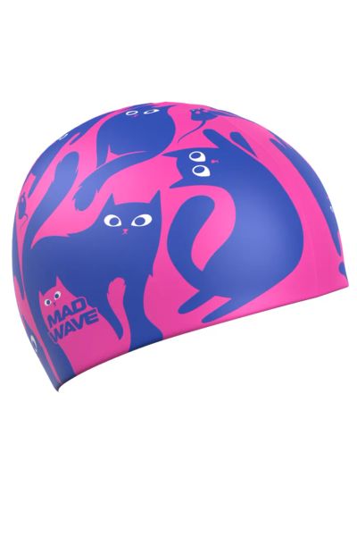 Лот: 25072236. Фото: 1. Силиконовая шапочка Mad Wave Cats... Плавание