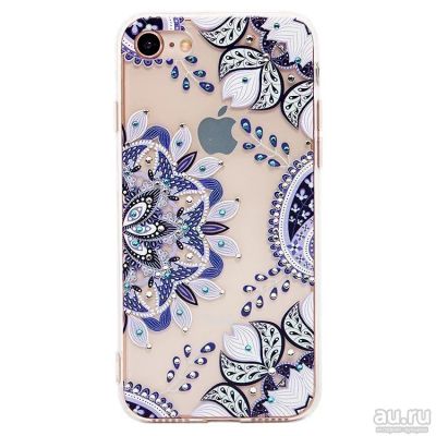 Лот: 12993349. Фото: 1. Чехол iPhone 7/ 8 Силикон Стразы... Чехлы, бамперы
