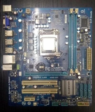 Лот: 10673546. Фото: 1. LGA 1156: Gigabyte GA-H55M-S2. Материнские платы