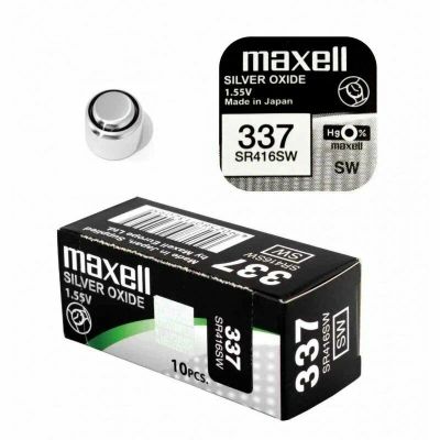 Лот: 25794795. Фото: 1. Батарейка MAXELL 337 SR416SW/10BOX... Батарейки, аккумуляторы, элементы питания