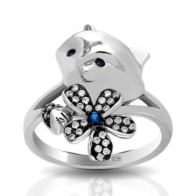 Лот: 23795602. Фото: 1. Кольцо детское из серебра с фианитами. Кольца, перстни