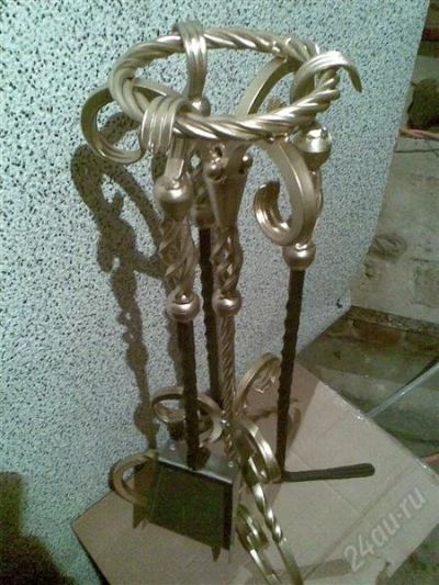 Лот: 786203. Фото: 1. Каминный набор из 3 предметов. Другое (для дачи, дома, огорода, бани, парка)