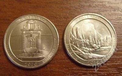 Лот: 1784362. Фото: 1. 25 центов 2010. Квотеры - 2шт... Америка