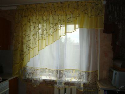 Лот: 5542973. Фото: 1. Штора на кухню. Шторы, тюль