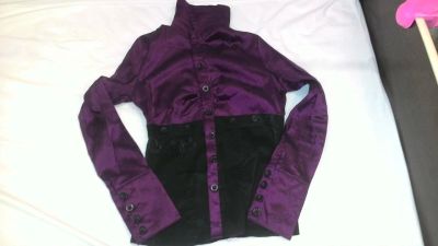 Лот: 13319852. Фото: 1. Блузка фиолетовая имитация корсета. Блузы, рубашки