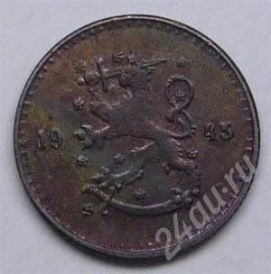 Лот: 655721. Фото: 1. Финляндия. 25 пенни 1943г. Железо... Европа