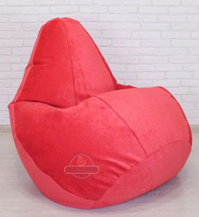 Лот: 11530961. Фото: 1. Кресло мешок груша Вельвет красный... Кресла-мешки