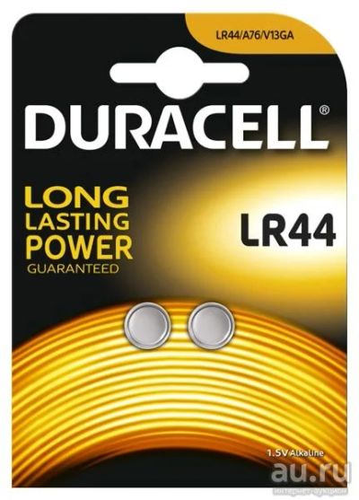 Лот: 18299688. Фото: 1. Батарейки LR44 Duracell 2шт... Батарейки, аккумуляторы, элементы питания