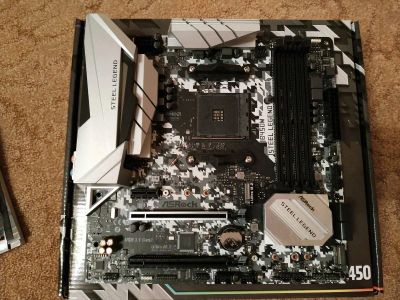 Лот: 16030126. Фото: 1. Материнская плата ASRock B450... Материнские платы