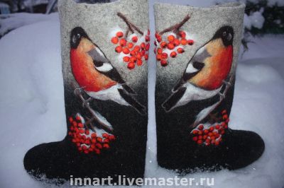 Лот: 4797629. Фото: 1. Расписные валенки. Валенки, угги, унты