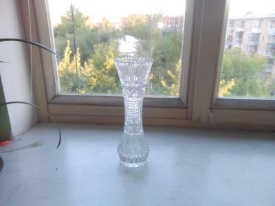 Лот: 12331350. Фото: 1. Хрустальная ваза для цветов 3. Вазы