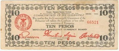 Лот: 339614. Фото: 1. Филиппины. 10 песо 1944г. Американская... Азия