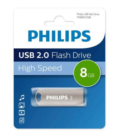 Лот: 25810393. Фото: 1. Флешка USB 8 ГБ Philips IRON 2... USB-флеш карты