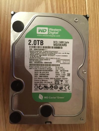 Лот: 7133719. Фото: 1. Жесткий диск 2 Tb WD20EARS. Жёсткие диски (HDD)