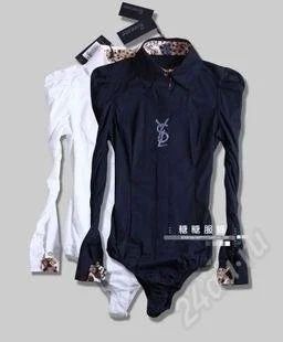 Лот: 2585454. Фото: 1. Боди YSL черный белый. Блузы, рубашки, водолазки