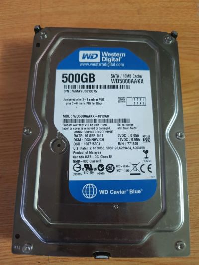 Лот: 24899970. Фото: 1. Жёсткий диск 500гб. Жёсткие диски (HDD)