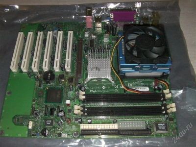 Лот: 1453545. Фото: 1. Материнка INTEL(soket 478) + проц... Материнские платы