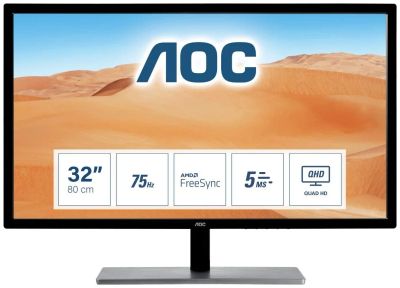 Лот: 18375821. Фото: 1. Монитор AOC Q3279VWFD8 (32" 2560x1440... ЖК-мониторы