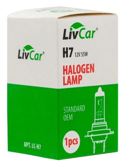 Лот: 25052217. Фото: 1. Лампа H7 LivCar 12В 55Вт LC-H7. Оптика и освещение