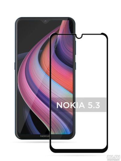 Лот: 18081333. Фото: 1. Защитное стекло Nokia 5.3 На весь... Защитные стёкла, защитные плёнки