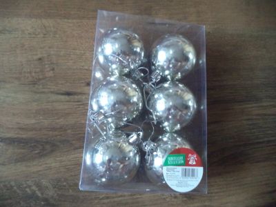 Лот: 12588090. Фото: 1. Набор елочных шаров(Серебро)Новогодняя... Гирлянды, шарики, новогодние аксессуары