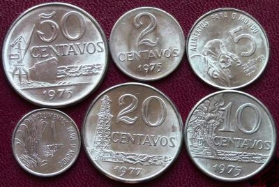 Лот: 5935434. Фото: 1. Бразилия.Набор монет 1975 - 1977... Наборы монет