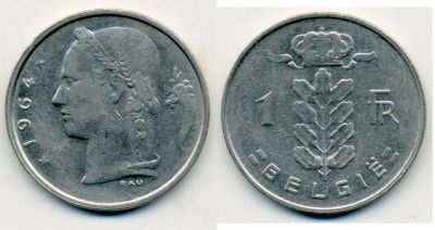Лот: 3099538. Фото: 1. Бельгия 1 франк. Европа