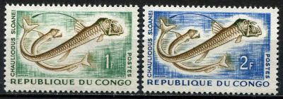 Лот: 12233409. Фото: 1. 1961. Конго. Рыбы. Марки