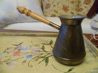 Лот: 9754393. Фото: 1. Турка для варки кофе 550 мл. медная. Чайники, заварники, турки