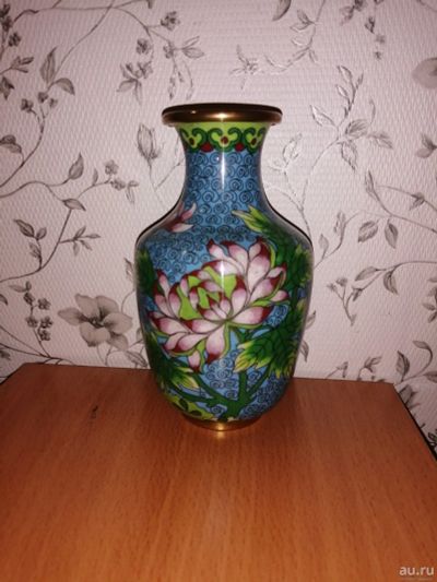 Лот: 15266030. Фото: 1. Ваза клуазоне, Китай 50-60 гг. Предметы интерьера и быта