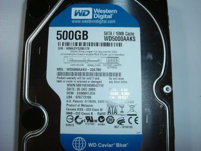 Лот: 3128819. Фото: 1. Жесткий диск 500Gb SATA II Western... Жёсткие диски (HDD)