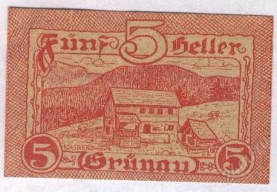 Лот: 1416892. Фото: 1. Австрия. Нотгельд. 5 геллер 1920г... Германия и Австрия