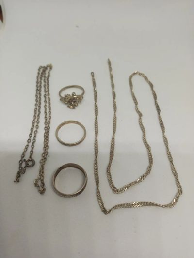 Лот: 23278521. Фото: 1. Серебро набор Кольца Цепочки 916... Кольца, перстни